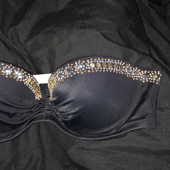 Gold & silver heeled strapless top - Picture 4 of 7